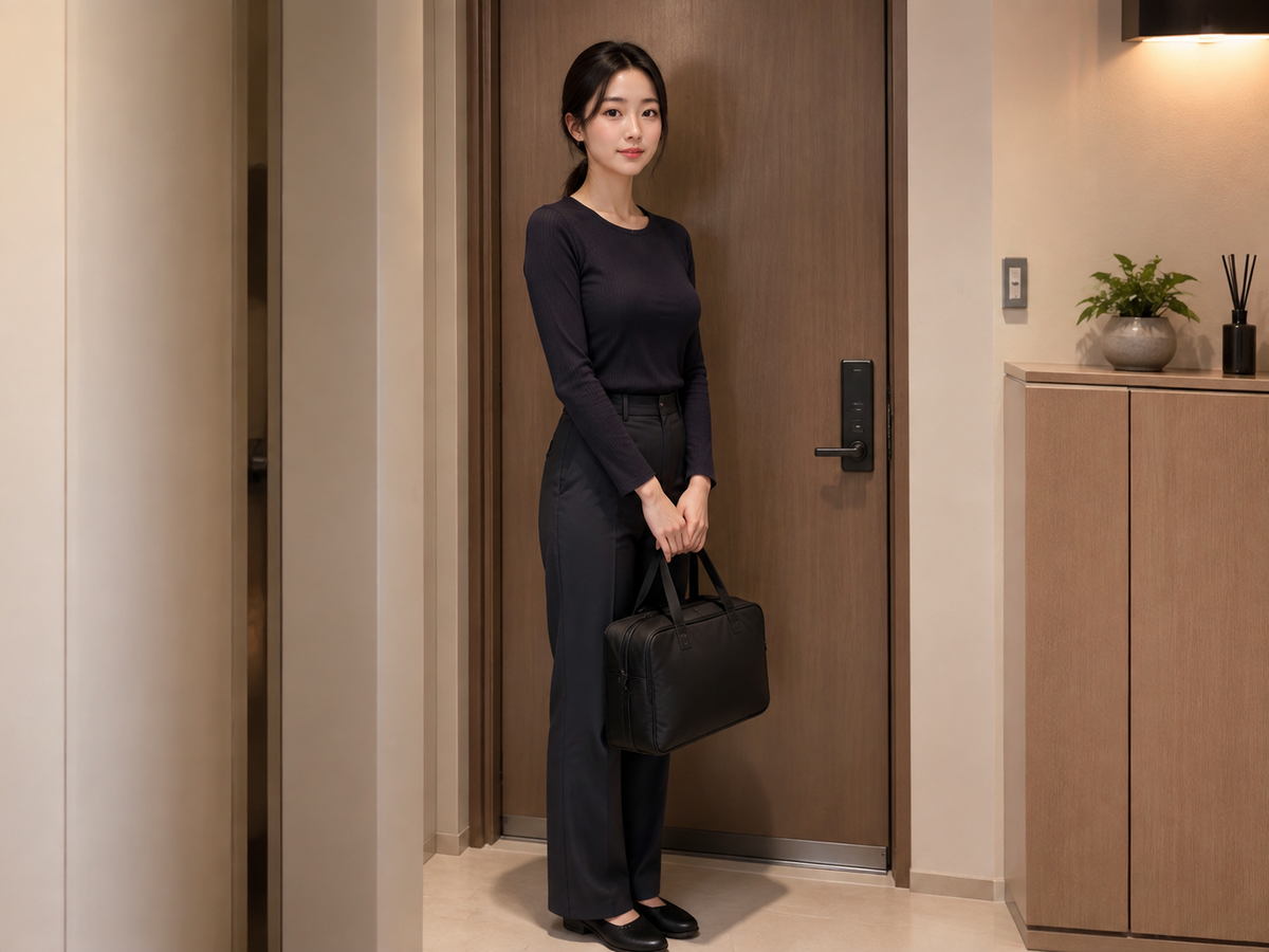인천 방문 홈케어 일정을 준비하는 젊은 성인 한국 여성 관리사